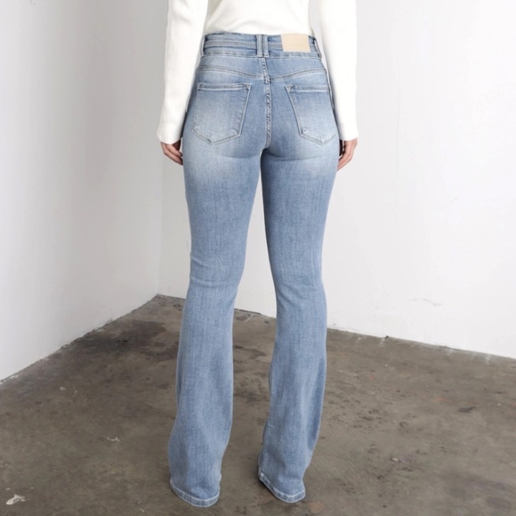 Artemis Vintage Star Patch Double Button Bootcut Jeans - Picture 4 of 5